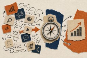 Marketing direction connects business results, priorities, actions and evidence