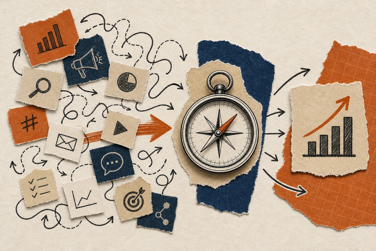 Marketing direction connects business results, priorities, actions and evidence