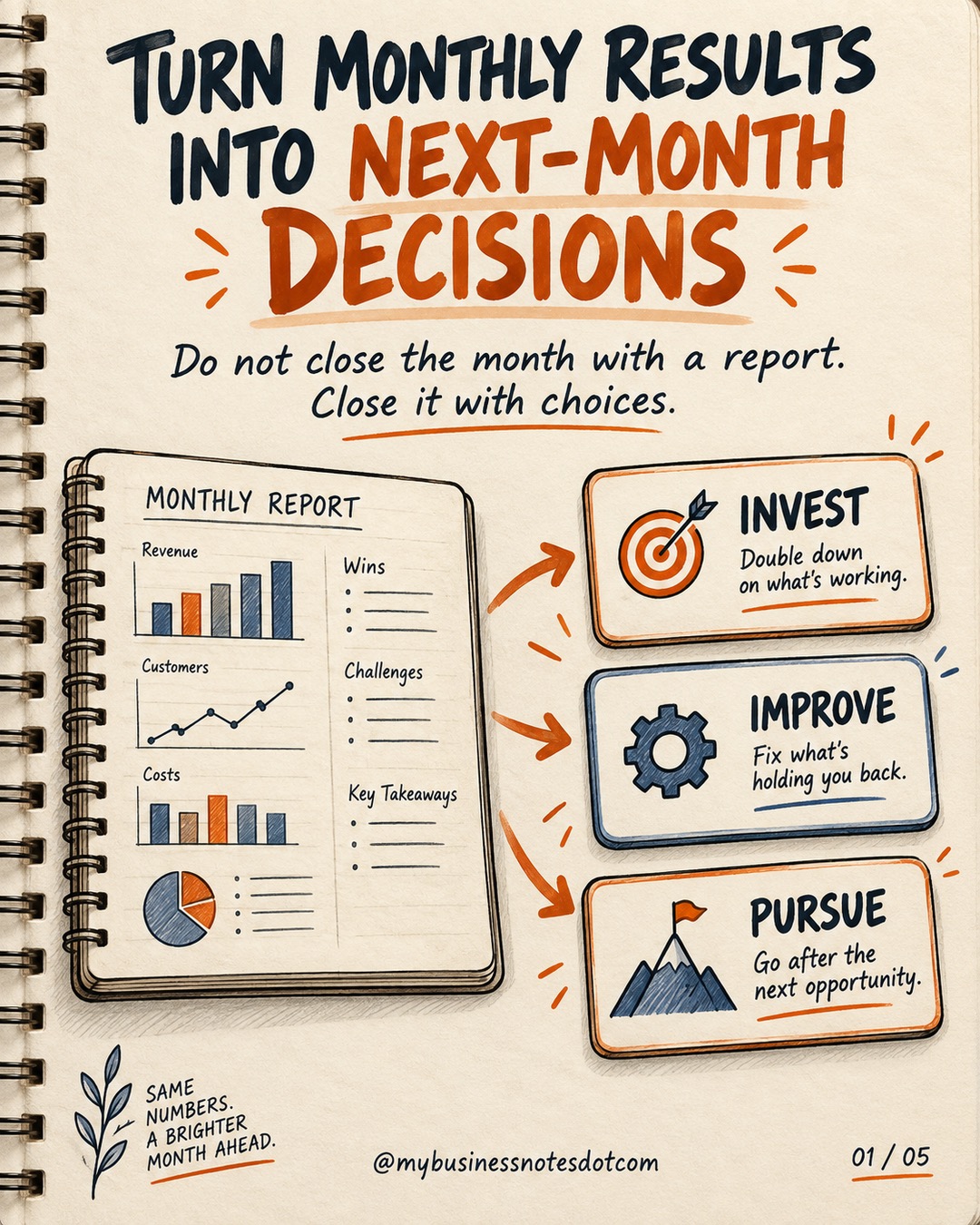 Turn Monthly Results into the Next Decisions â slide 1 of 5